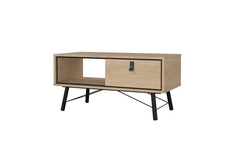 Tadami Rektangulärt Soffbord med Låda 102 cm i Trä, Beige