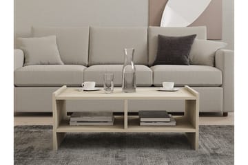 Taharoa 90 cm Rektangulärt Soffbord med Hyllor i Trä - Beige - Möbler - Vardagsrum - Soffbord & vardagsrumsbord - Soffbord