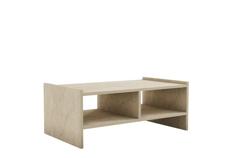 Taharoa 90 cm Rektangulärt Soffbord med Hyllor i Trä - Beige - Möbler - Vardagsrum - Soffbord & vardagsrumsbord - Soffbord