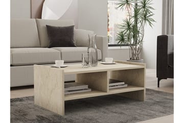 Taharoa 90 cm Rektangulärt Soffbord med Hyllor i Trä - Beige - Möbler - Vardagsrum - Soffbord & vardagsrumsbord - Soffbord
