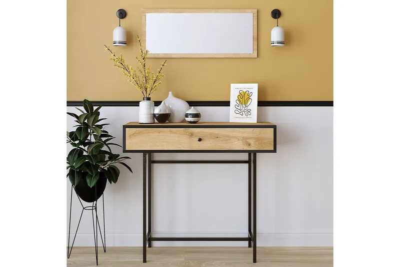 Taharoa Konsollbord 100 cm - Ek/Svart - Möbler - Vardagsrum - Soffbord & vardagsrumsbord - Avlastningsbord & konsolbord