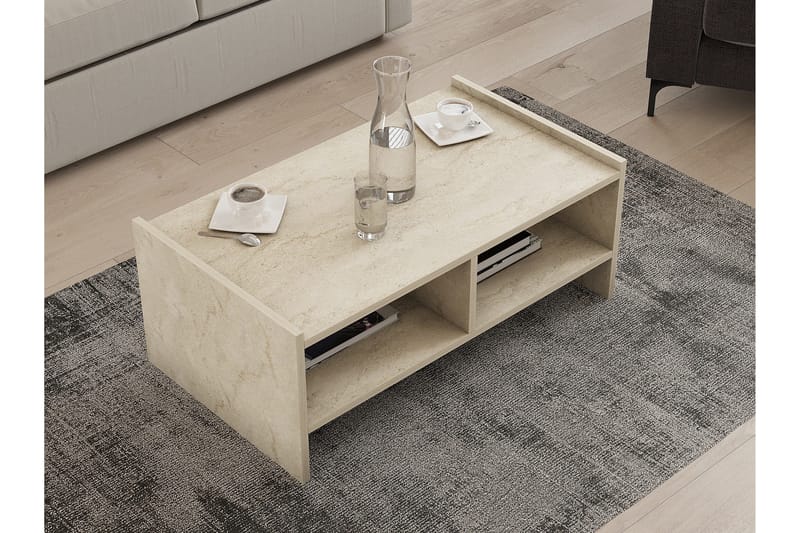Taharoa Soffbord 90 cm - Beige - Möbler - Vardagsrum - Soffbord & vardagsrumsbord - Soffbord