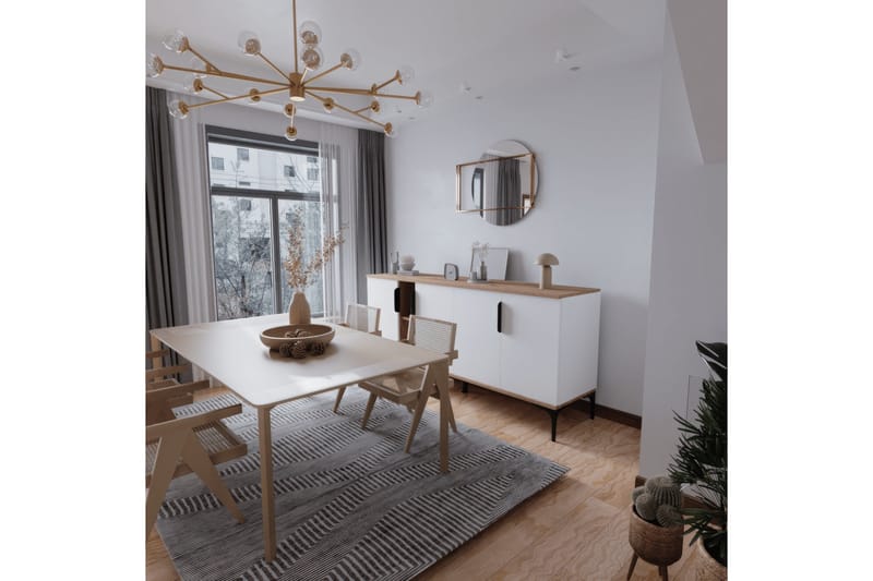 Tarz Konsollbord 180 cm - Ek/Vit - Möbler - Vardagsrum - Soffbord & vardagsrumsbord - Avlastningsbord & konsolbord