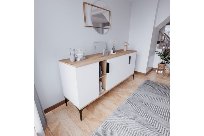 Tarz Konsollbord 180 cm - Ek/Vit - Möbler - Vardagsrum - Soffbord & vardagsrumsbord - Avlastningsbord & konsolbord