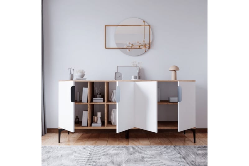 Tarz Konsollbord 180 cm - Ek/Vit - Möbler - Vardagsrum - Soffbord & vardagsrumsbord - Avlastningsbord & konsolbord