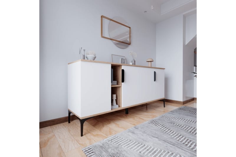 Tarz Konsollbord 180 cm - Ek/Vit - Möbler - Vardagsrum - Soffbord & vardagsrumsbord - Avlastningsbord & konsolbord