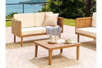 Taviano Soffbord 70x70 cm Kvadratisk - Ljusbrun - Utemöbler - Trädgårdsbord & Utebord - Soffbord utomhus & loungebord