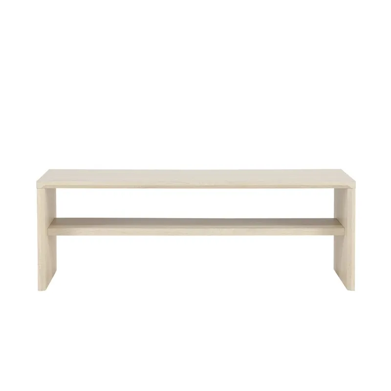 Telemarket Rektangulärt Soffbord 110 cm med Hylla i Trä, Beige