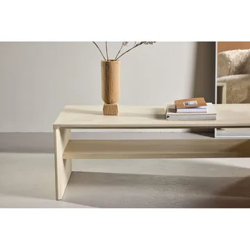 Telemarket Rektangulärt Soffbord 110 cm med Hylla i Trä - Beige - Möbler - Vardagsrum - Soffbord & vardagsrumsbord - Soffbord
