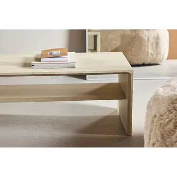 Telemarket Rektangulärt Soffbord 110 cm med Hylla i Trä - Beige - Möbler - Vardagsrum - Soffbord & vardagsrumsbord - Soffbord