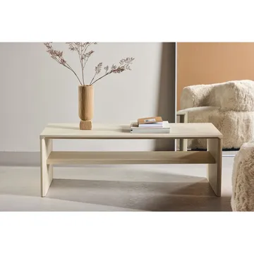 Telemarket Rektangulärt Soffbord 110 cm med Hylla i Trä - Beige - Möbler - Vardagsrum - Soffbord & vardagsrumsbord - Soffbord