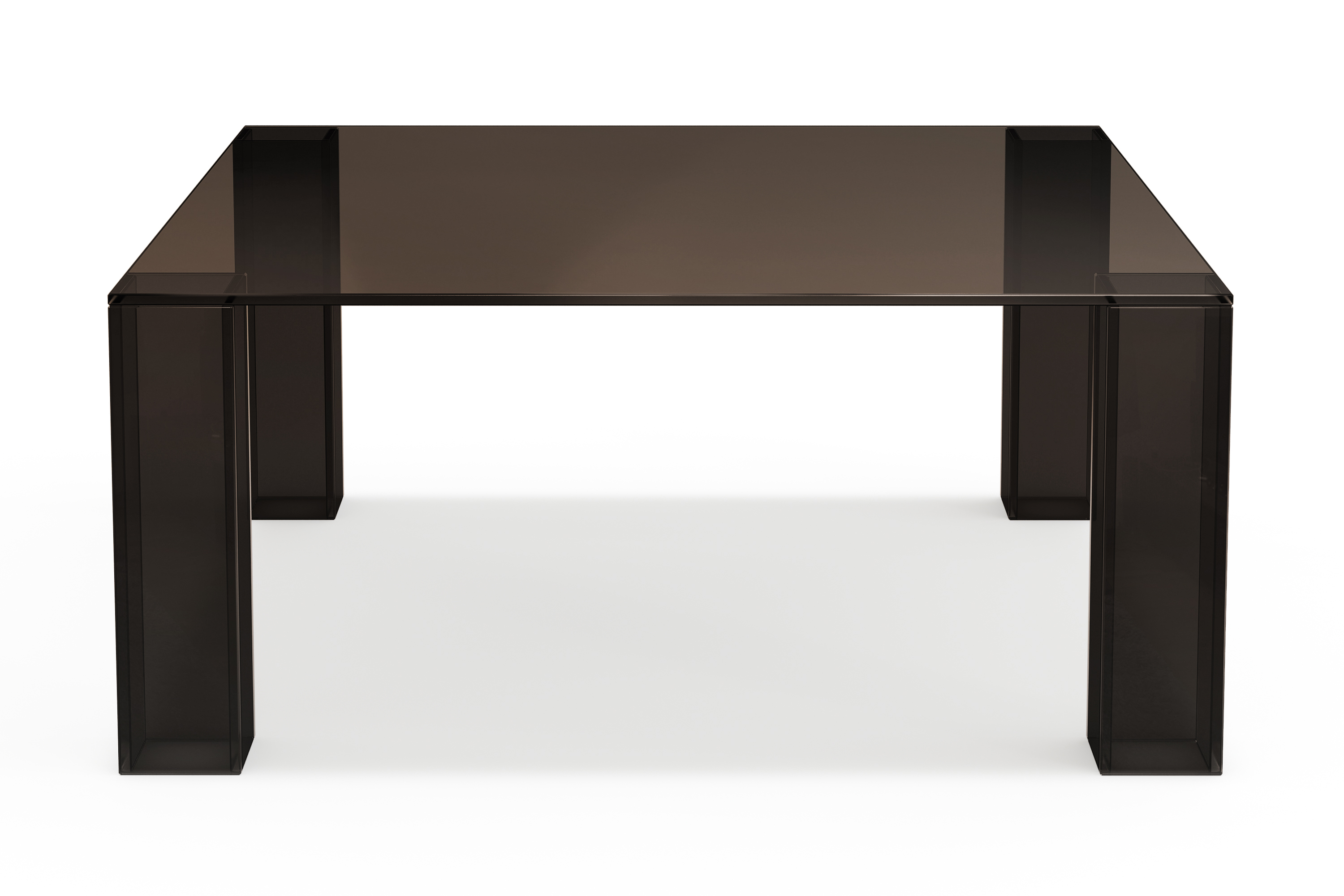 tetsuya kvadratiskt soffbord 90x90x30 cm i glas - brun