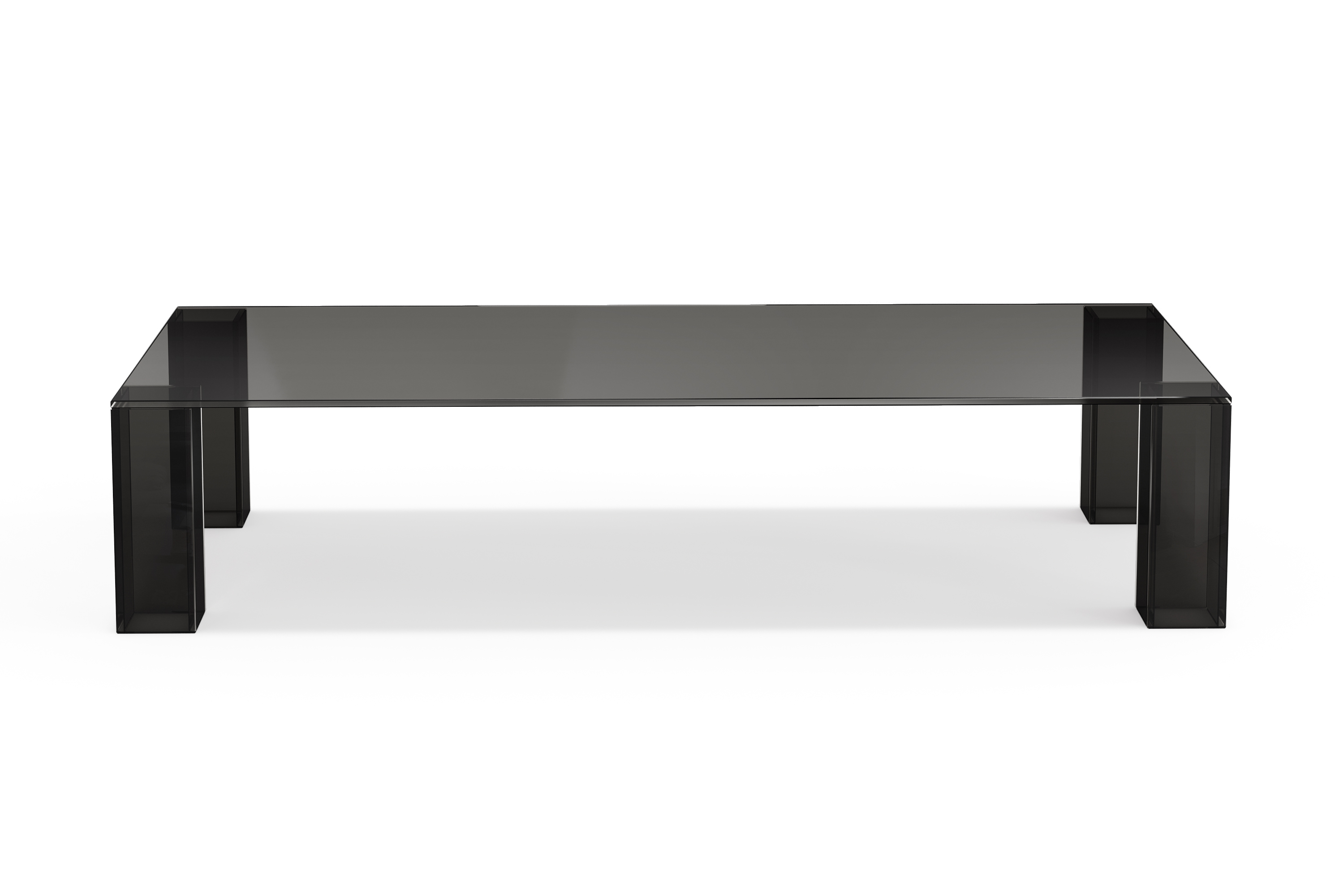 tetsuya rektangulärt soffbord 140x60x30 cm i glas - svart