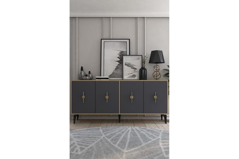 Thylen Konsollbord 180 cm - Ek/Antracit - Möbler - Vardagsrum - Soffbord & vardagsrumsbord - Avlastningsbord & konsolbord