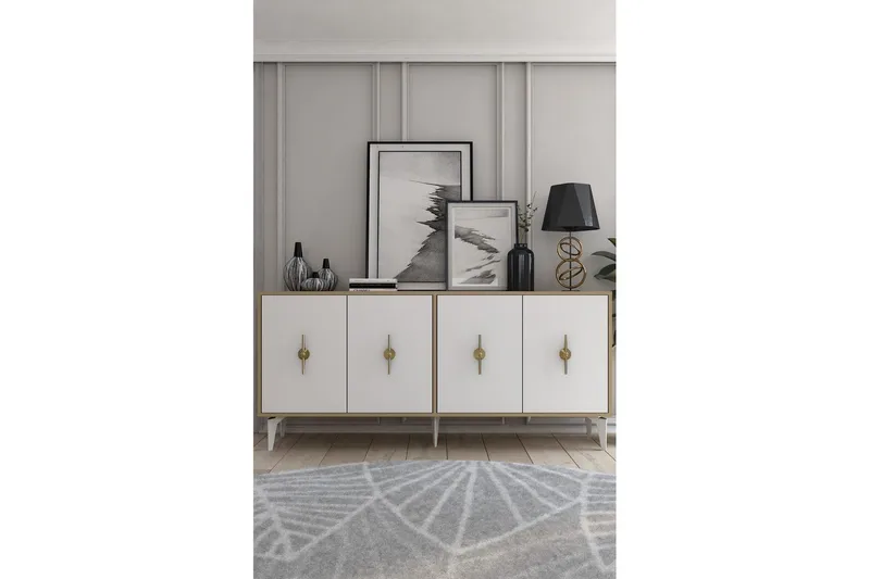 Thylen Konsollbord 180 cm - Ek/Vit - Möbler - Vardagsrum - Soffbord & vardagsrumsbord - Avlastningsbord & konsolbord