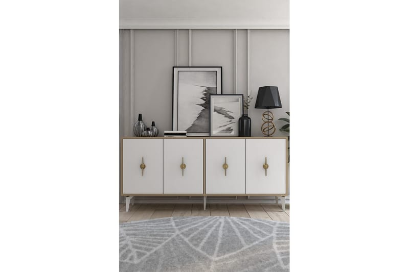 Thylen Konsollbord 180 cm - Ek/Vit - Möbler - Vardagsrum - Soffbord & vardagsrumsbord - Avlastningsbord & konsolbord