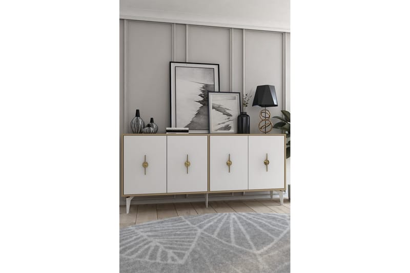 Thylen Konsollbord 180 cm - Ek/Vit - Möbler - Vardagsrum - Soffbord & vardagsrumsbord - Avlastningsbord & konsolbord