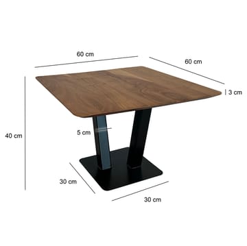 Thyris Soffbord 60 cm Kvadratisk - Varmbrun och svart - Möbler - Vardagsrum - Soffbord & vardagsrumsbord - Soffbord