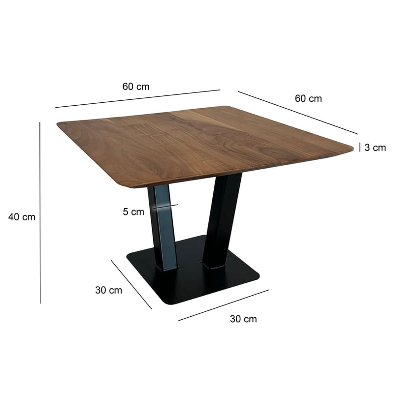 Thyris Soffbord 60 cm Kvadratisk - Varmbrun och svart - Möbler - Vardagsrum - Soffbord & vardagsrumsbord - Soffbord
