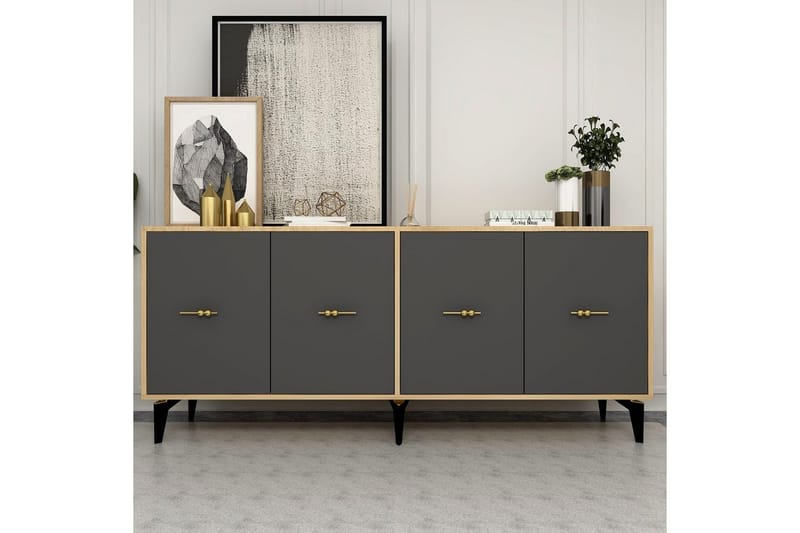 Thyros Konsollbord 180 cm - Ek/Antracit - Möbler - Vardagsrum - Soffbord & vardagsrumsbord - Avlastningsbord & konsolbord