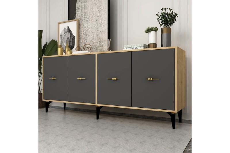 Thyros Konsollbord 180 cm - Ek/Antracit - Möbler - Vardagsrum - Soffbord & vardagsrumsbord - Avlastningsbord & konsolbord