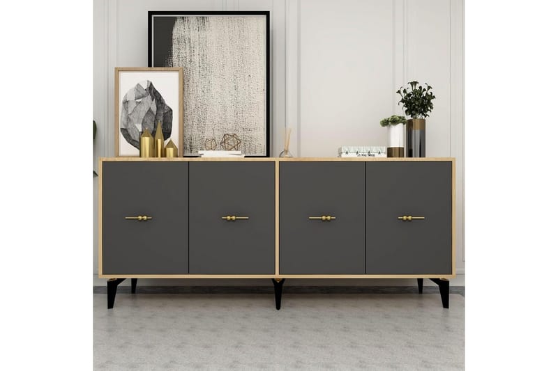 Thyros Konsollbord 180 cm - Ek/Antracit - Möbler - Vardagsrum - Soffbord & vardagsrumsbord - Avlastningsbord & konsolbord