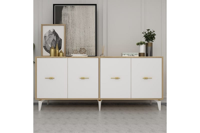 Thyros Konsollbord 180 cm - Ek/Vit - Möbler - Vardagsrum - Soffbord & vardagsrumsbord - Avlastningsbord & konsolbord