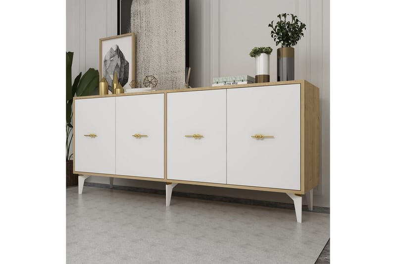 Thyros Konsollbord 180 cm - Ek/Vit - Möbler - Vardagsrum - Soffbord & vardagsrumsbord - Avlastningsbord & konsolbord