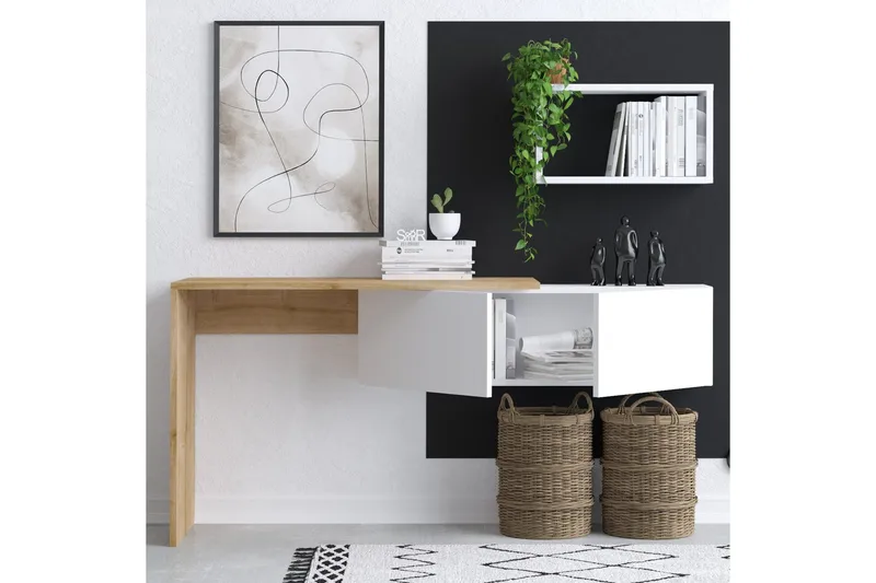 Tiff Skrivbord 74x45 cm Vit/Brun - Hanah Home - Möbler - Hemmakontor - Skrivbord