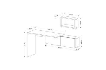 Tiff Skrivbord 74x45 cm Vit/Brun - Hanah Home - Möbler - Hemmakontor - Skrivbord
