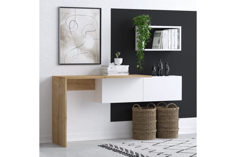 Tiff Skrivbord 74x45 cm Vit/Brun - Hanah Home - Möbler - Hemmakontor - Skrivbord