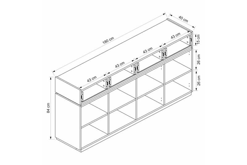 Tolwin Konsollbord 180 cm - Svart/Vit - Möbler - Vardagsrum - Soffbord & vardagsrumsbord - Avlastningsbord & konsolbord