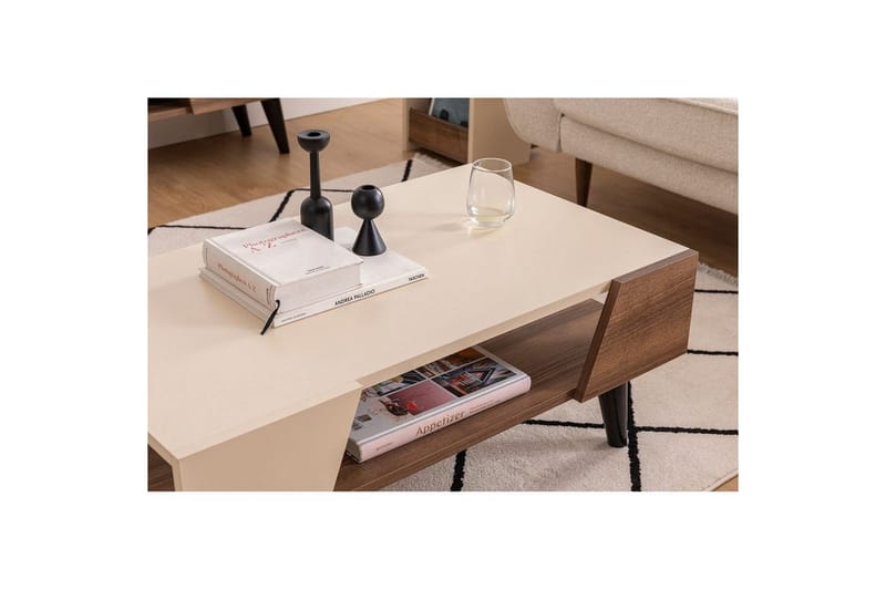 Torin Soffbord 90 cm - Valnöt/Beige - Möbler - Vardagsrum - Soffbord & vardagsrumsbord - Soffbord