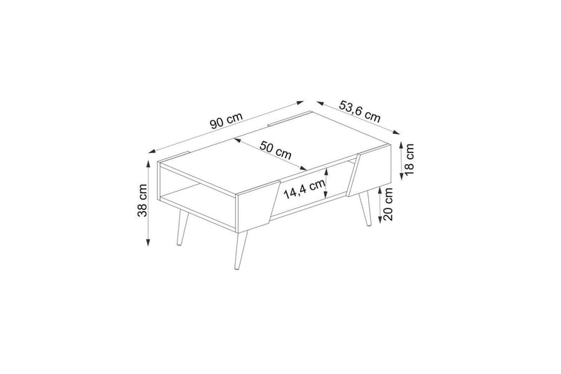 Torin Soffbord 90 cm - Valnöt/Beige - Möbler - Vardagsrum - Soffbord & vardagsrumsbord - Soffbord