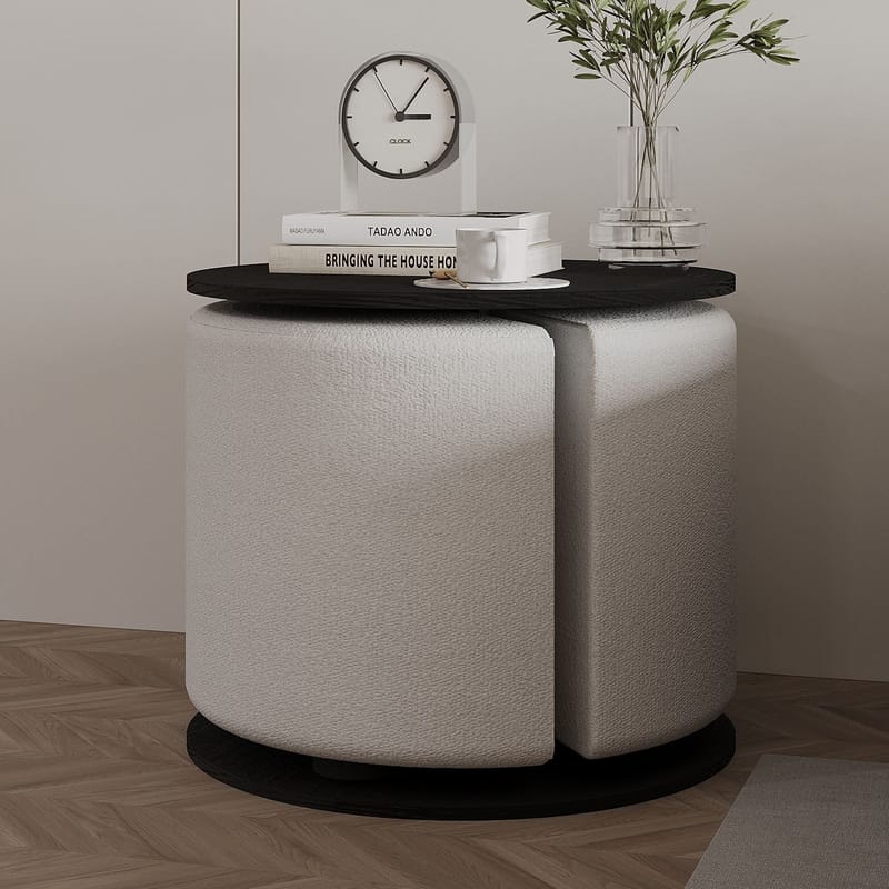 Torven Set med sidobord 43x47x43 cm - Svart - Möbler - Vardagsrum - Soffbord & vardagsrumsbord - Brickbord