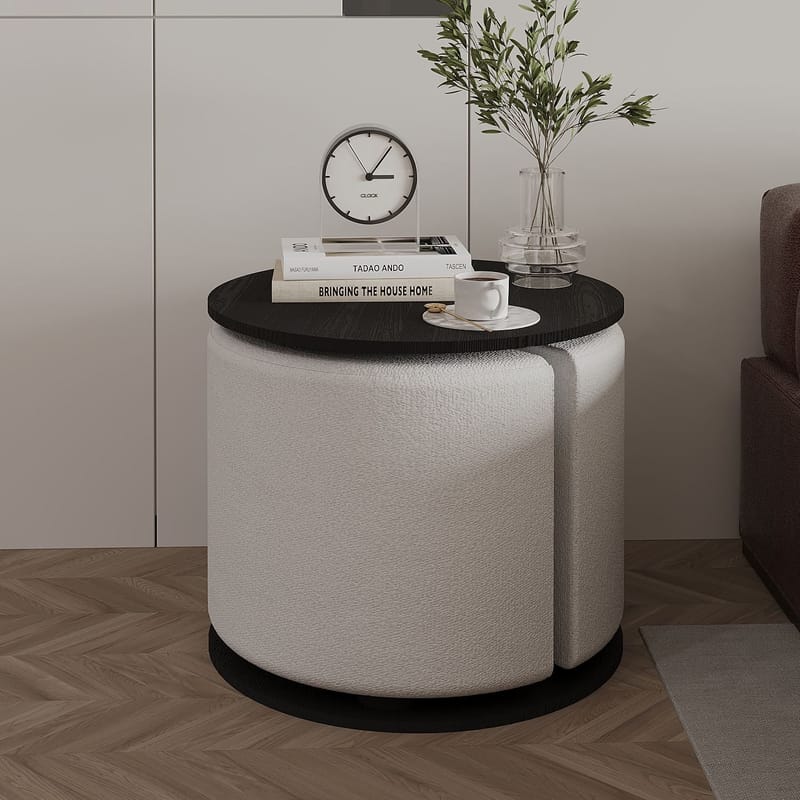 Torven Set med sidobord 43x47x43 cm - Svart - Möbler - Vardagsrum - Soffbord & vardagsrumsbord - Brickbord