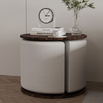 Torven Set med sidobord 43x47x43 cm - Valnöt - Möbler - Vardagsrum - Soffbord & vardagsrumsbord - Brickbord