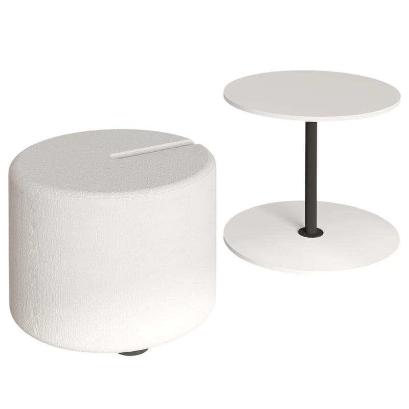 Torven Set med sidobord 43x47x43 cm, Vit