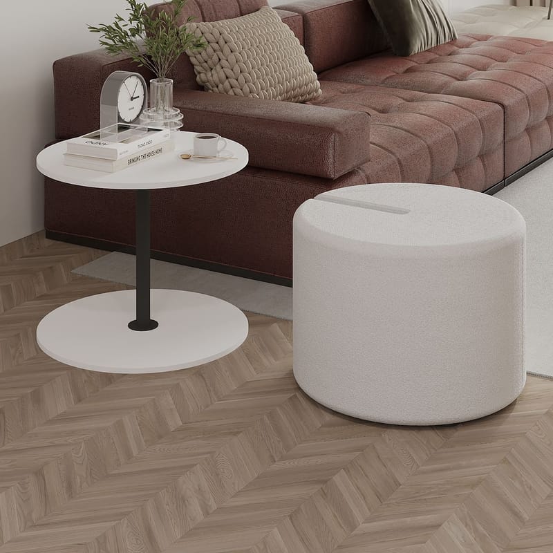 Torven Set med sidobord 43x47x43 cm - Vit - Möbler - Vardagsrum - Soffbord & vardagsrumsbord - Brickbord