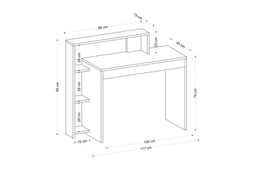 Trella Skrivbord 95x45 cm Vit - Hanah Home - Möbler - Hemmakontor - Skrivbord
