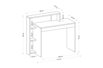 Uma Skrivbord 95x45 cm Brun - Hanah Home - Möbler - Hemmakontor - Skrivbord