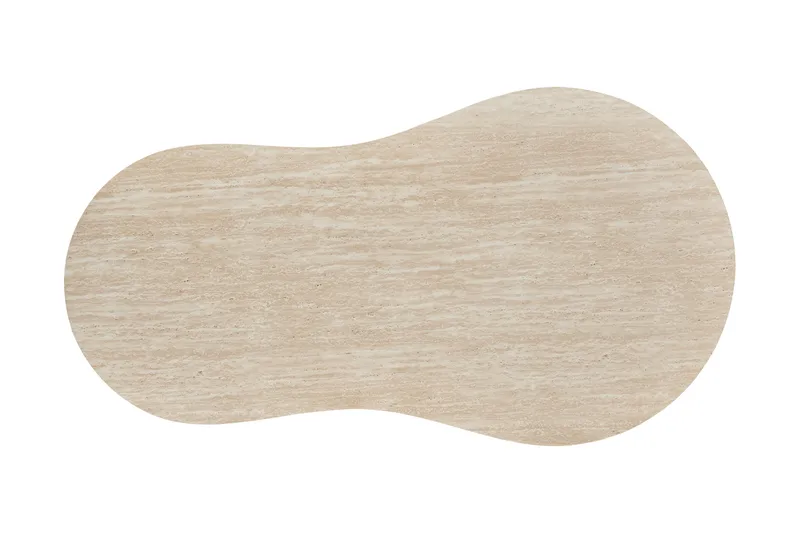 Uppveda Asymmetriskt Soffbord 130x70 cm med Travertinutseende - Beige - Möbler - Vardagsrum - Soffbord & vardagsrumsbord - Soffbord