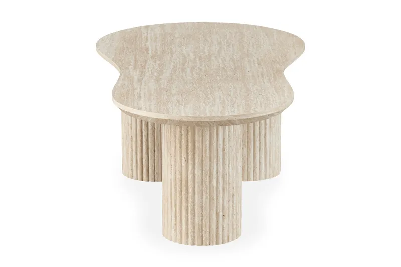 Uppveda Asymmetriskt Soffbord Travertin Utseende 130x70 cm - Beige - Möbler - Vardagsrum - Soffbord & vardagsrumsbord - Soffbord
