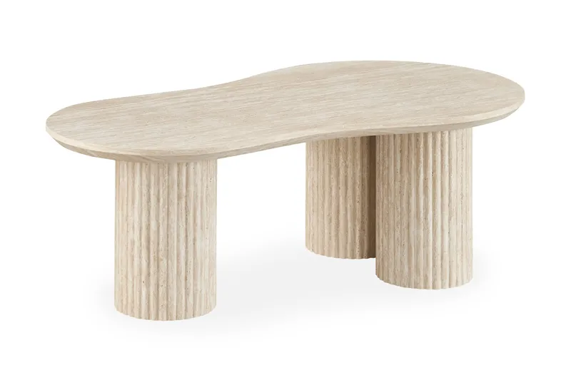 Uppveda Asymmetriskt Soffbord Travertin Utseende 130x70 cm - Beige - Möbler - Vardagsrum - Soffbord & vardagsrumsbord - Soffbord