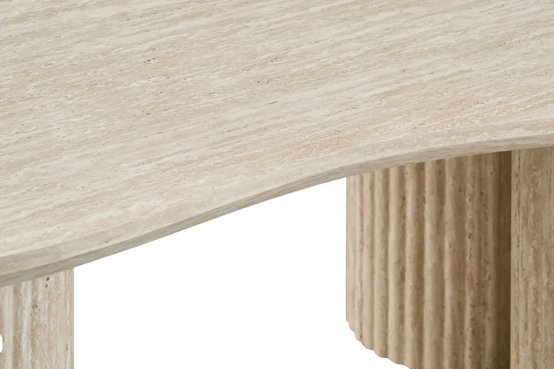 Uppveda Asymmetriskt Soffbord Travertin Utseende 130x70 cm - Beige - Möbler - Vardagsrum - Soffbord & vardagsrumsbord - Soffbord
