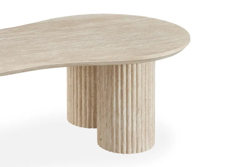 Uppveda Asymmetriskt Soffbord Travertin Utseende 130x70 cm - Beige - Möbler - Vardagsrum - Soffbord & vardagsrumsbord - Soffbord