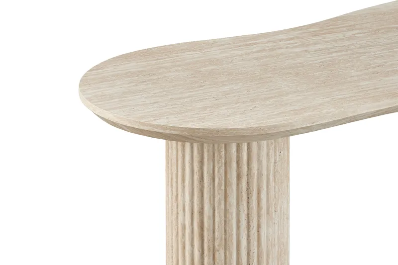 Uppveda Asymmetriskt Soffbord Travertin Utseende 130x70 cm - Beige - Möbler - Vardagsrum - Soffbord & vardagsrumsbord - Soffbord