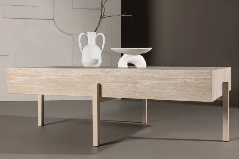 Vadholmen Soffbord 130x82 cm Rektangulär - Whitewash - Möbler - Vardagsrum - Soffbord & vardagsrumsbord - Soffbord