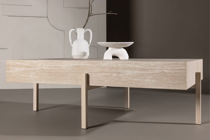 Vadholmen Soffbord 130x82 cm Rektangulär - Whitewash - Möbler - Vardagsrum - Soffbord & vardagsrumsbord - Soffbord