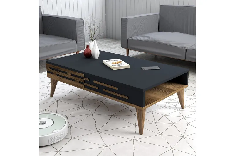 Valensiya Soffbord 105 cm - Valnöt/Antracit - Möbler - Vardagsrum - Soffbord & vardagsrumsbord - Soffbord